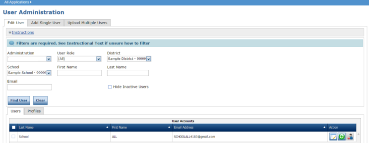 DRC BEACON User Administration Edit User Tab