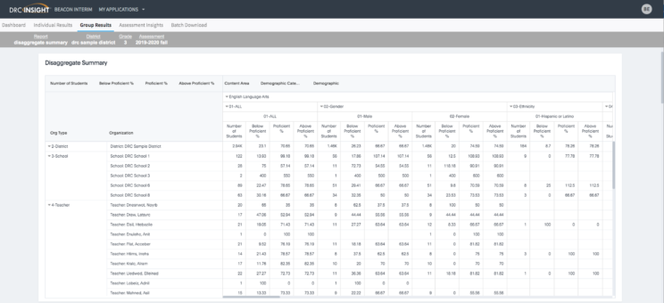 Interactive Reporting Disaggregate Summary 1