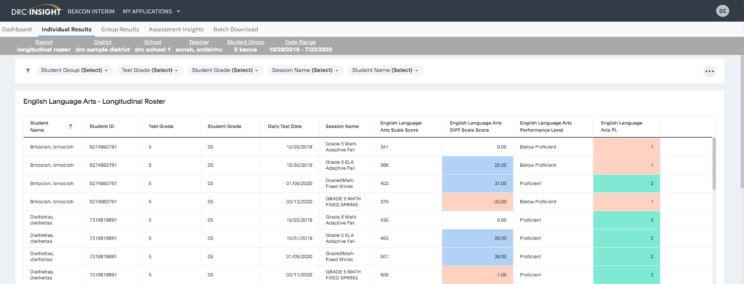 Interactive Reporting Longitudinal Roster