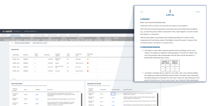 Interactive Reporting Individual Learning Progression